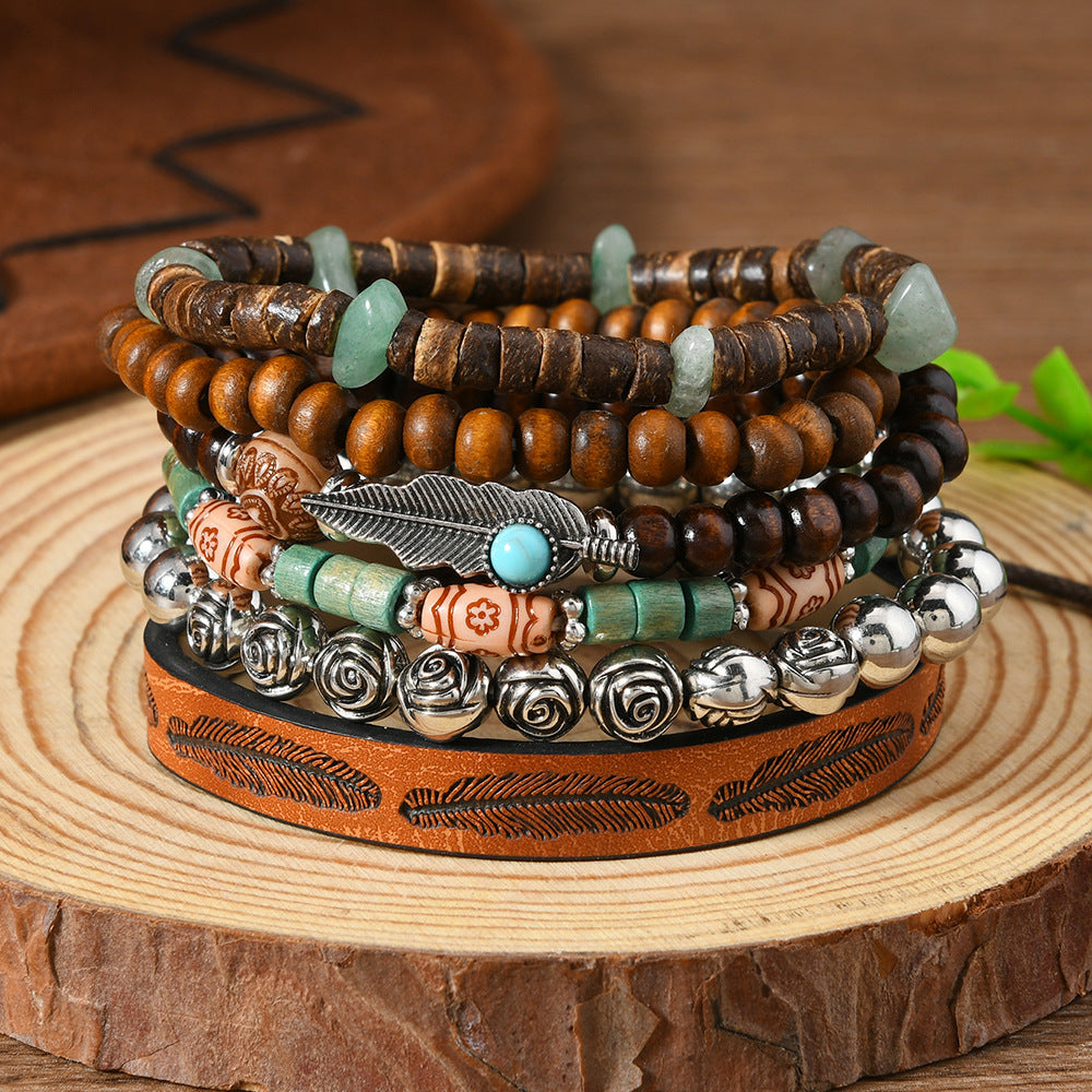 Bohemian-style ladies' beaded bracelets for stacking(10)