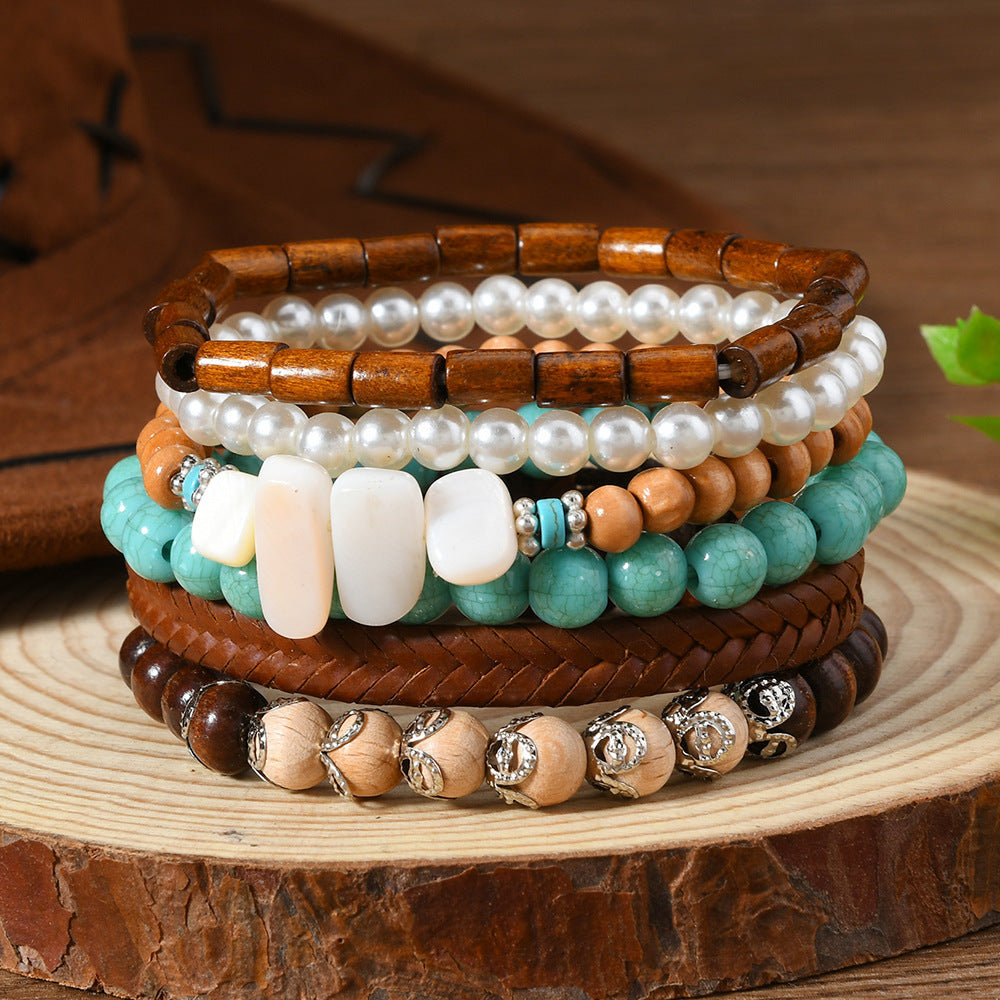 Bohemian-style ladies' beaded bracelets for stacking(12)