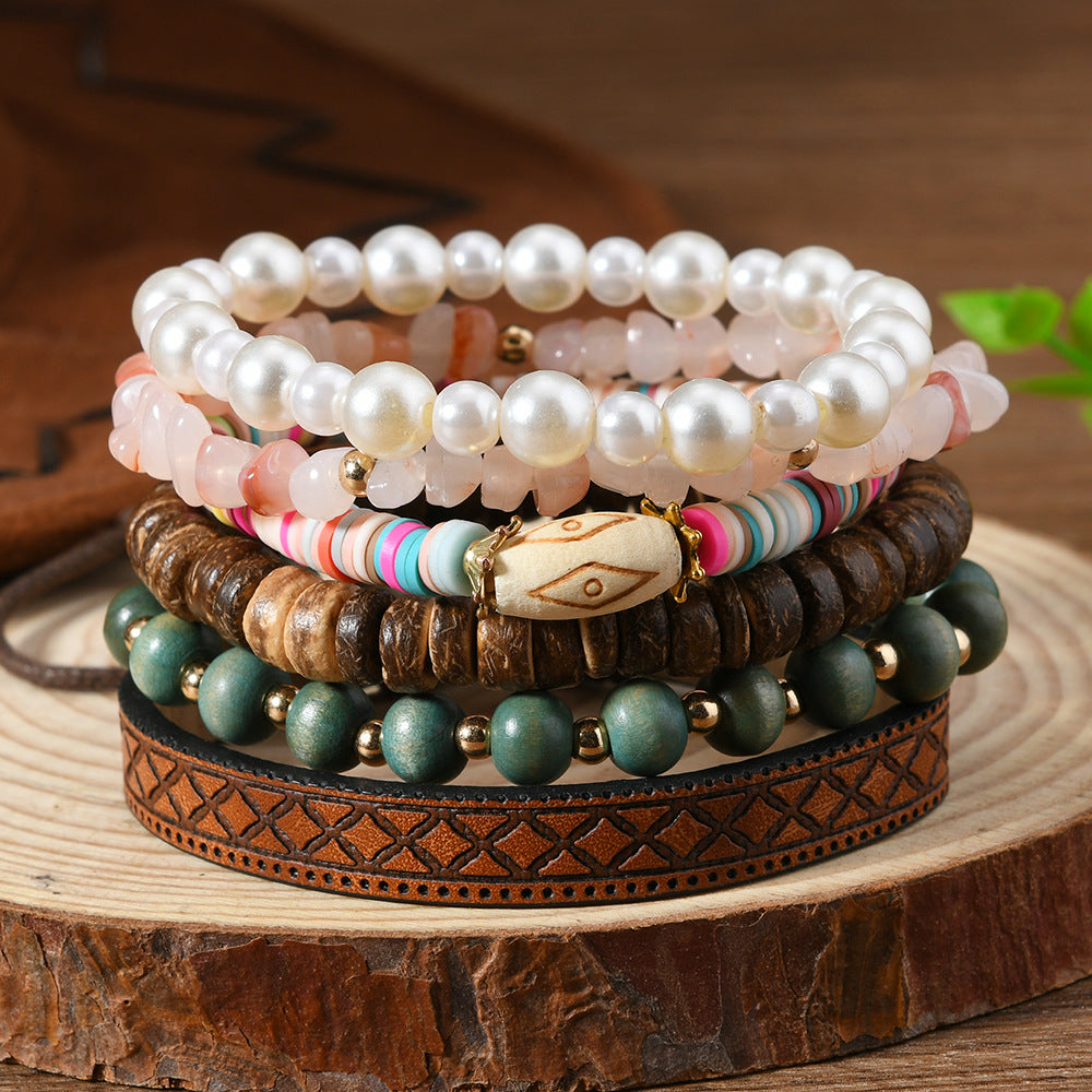 Bohemian-style ladies' beaded bracelets for stacking（2）