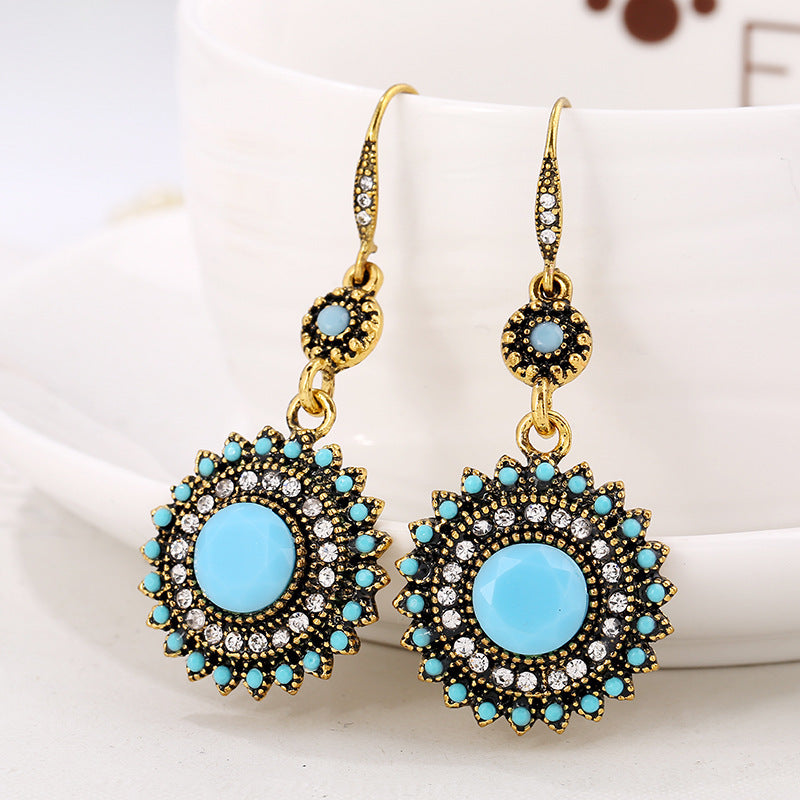 Bohemian Ethnic Style Earrings - Sunflower Design Earrings