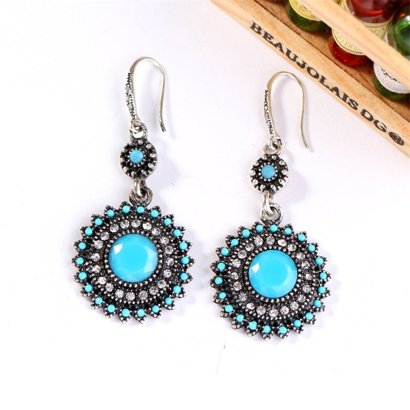 Bohemian Ethnic Style Earrings - Sunflower Design Earrings