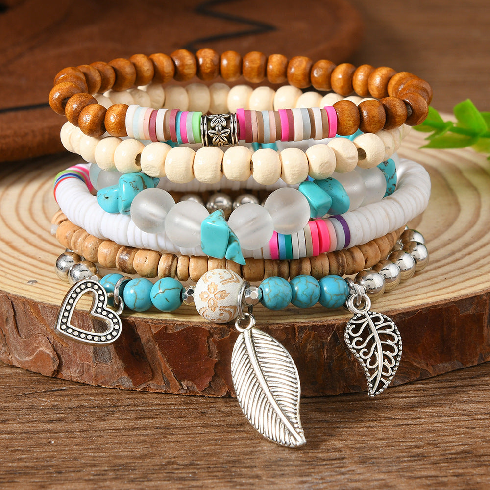 Bohemian-style ladies' beaded bracelets for stacking(3)