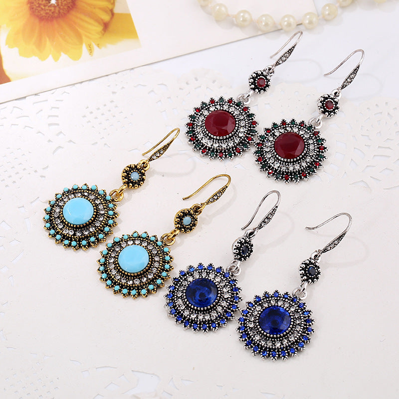 Bohemian Ethnic Style Earrings - Sunflower Design Earrings
