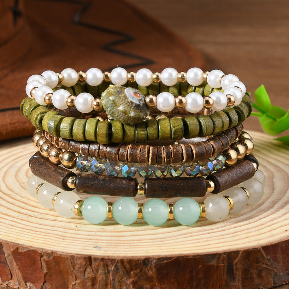 Bohemian-style ladies' beaded bracelets for stacking(4)