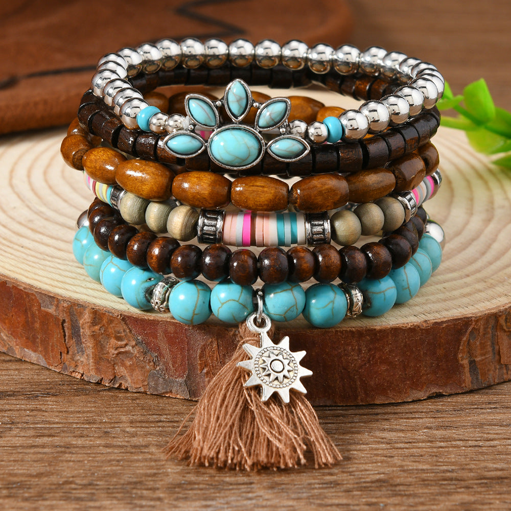 Bohemian-style ladies' beaded bracelets for stacking(5)