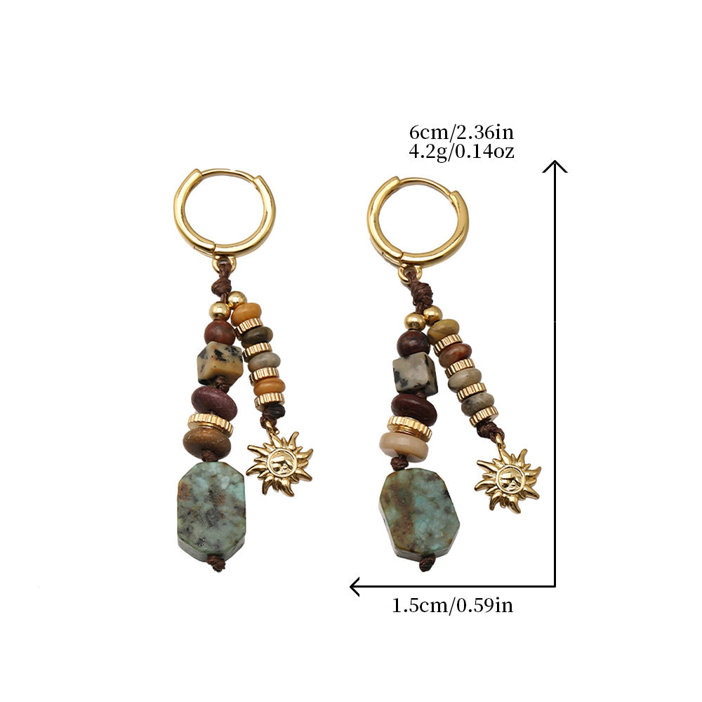 Vintage Ethnic Natural Stone Amber Dangle Earrings Collection