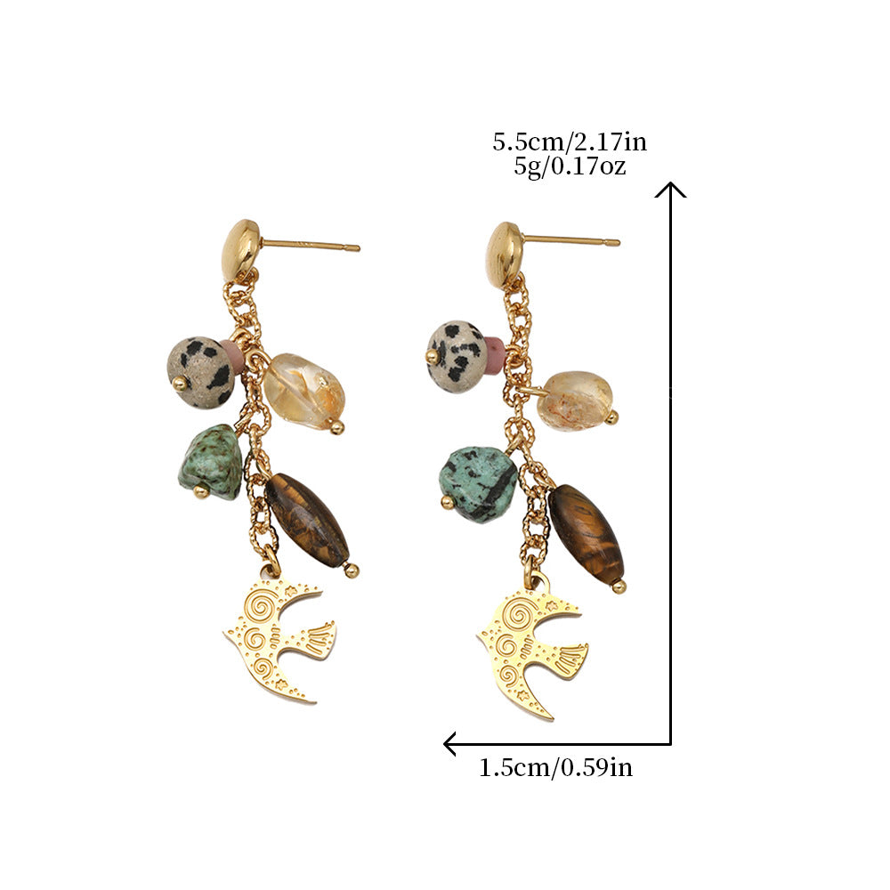 Vintage Ethnic Natural Stone Amber Dangle Earrings Collection