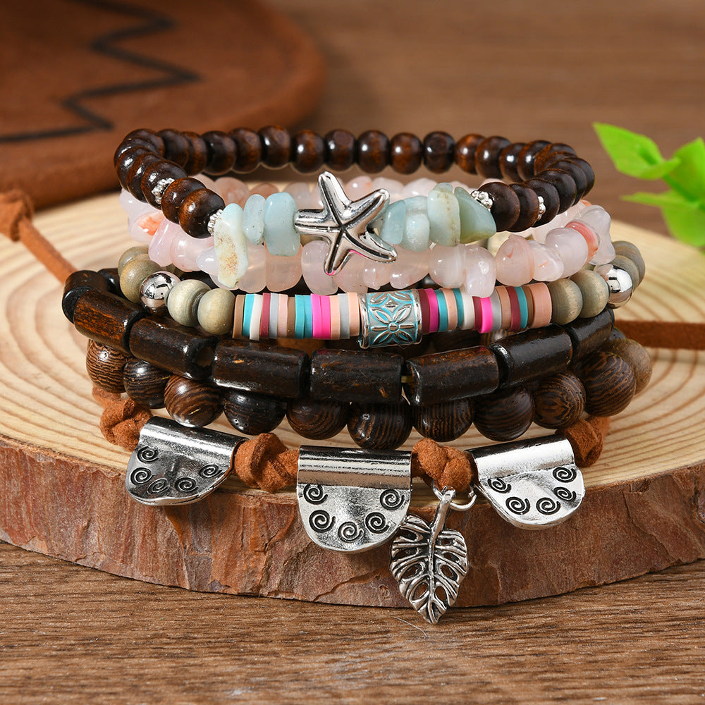 Bohemian-style ladies' beaded bracelets for stacking(8)