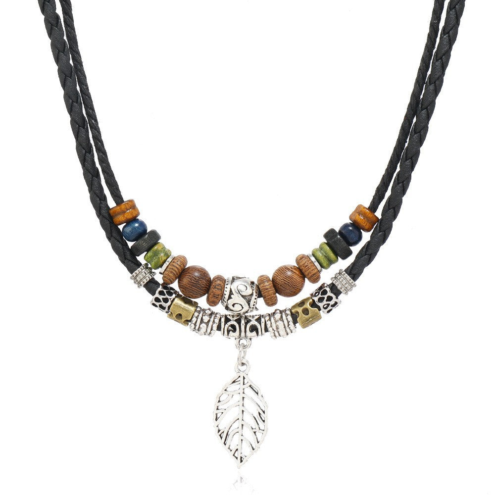 Poetic Vintage Enchanted Pendant - Handcrafted Alloy Necklace for Women(leaf)