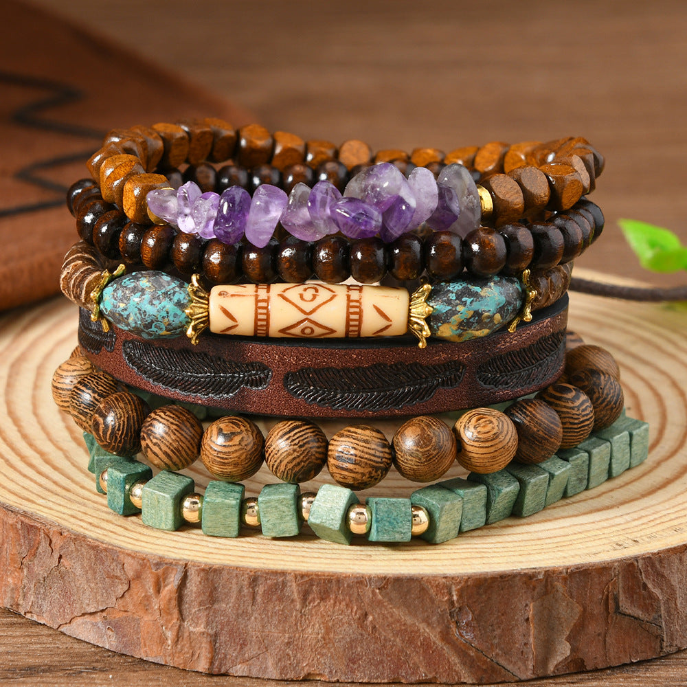 Bohemian-style ladies' beaded bracelets for stacking(9)