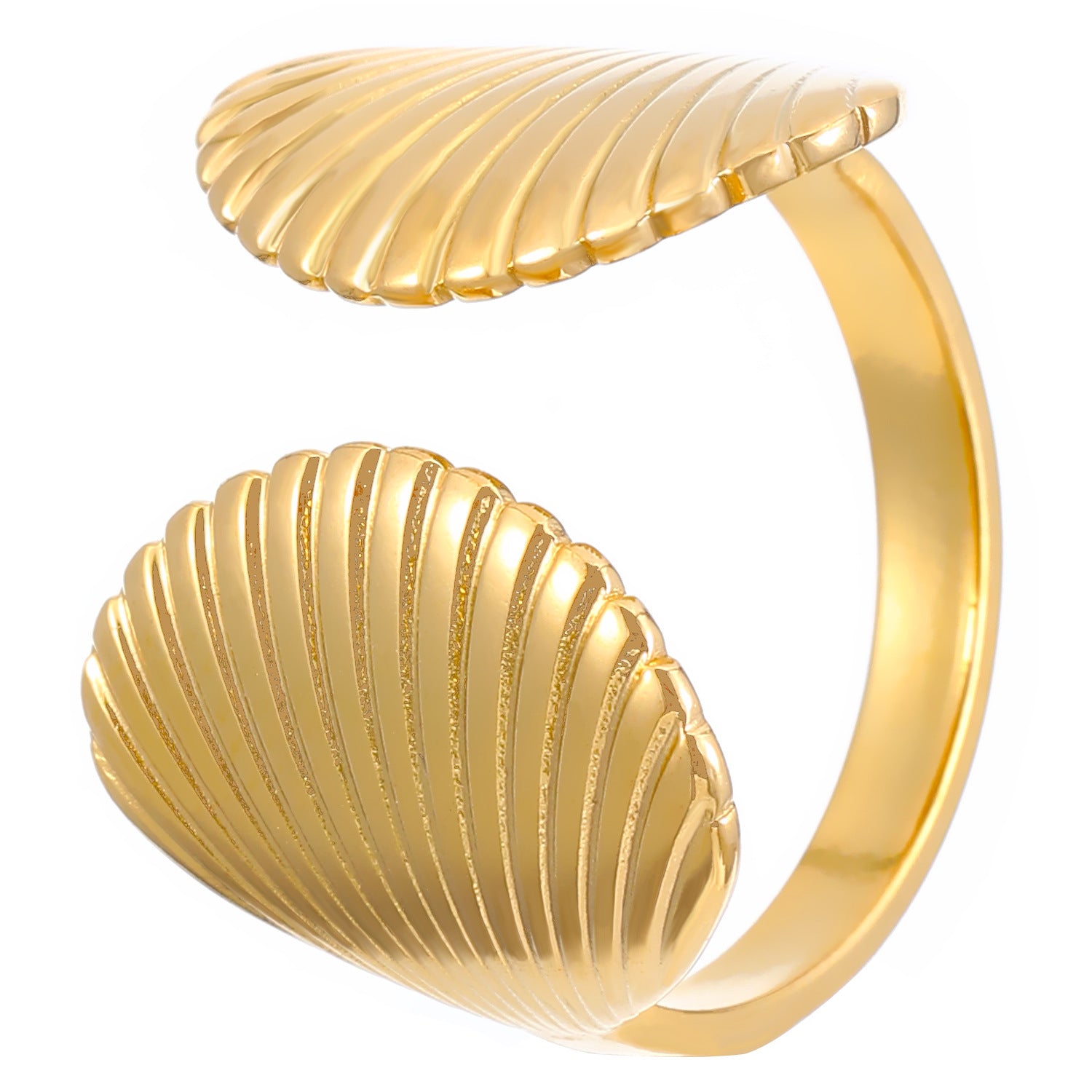 Stainless steel open ring with ocean holiday style