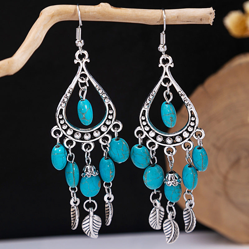 Bohemian Vintage Ethnic Alloy Earrings - Tassel/Beaded/Bell Design