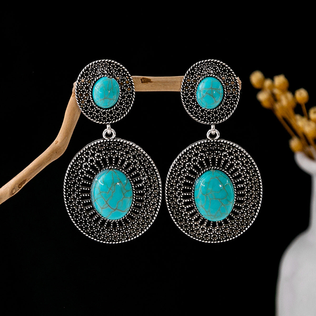 Bohemian Vintage Ethnic Alloy Earrings - Tassel/Beaded/Bell Design