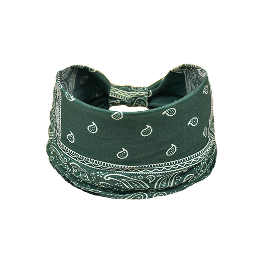 Bohemian Women's Wide Cotton Elastic Headband - Sweat - Wicking Athletic Hair Band, Sweat - Absorbing Cotton Headwrap for Sports