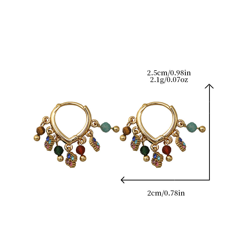 Vintage Ethnic Natural Stone Amber Dangle Earrings Collection