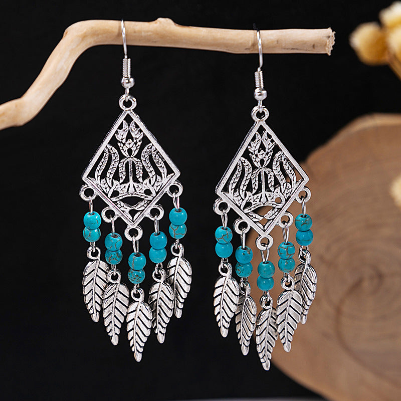 Bohemian Vintage Ethnic Alloy Earrings - Tassel/Beaded/Bell Design