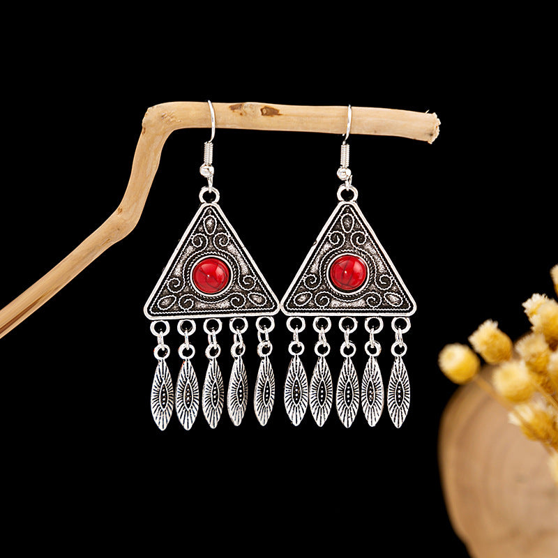 Bohemian Vintage Ethnic Alloy Earrings - Tassel/Beaded/Bell Design