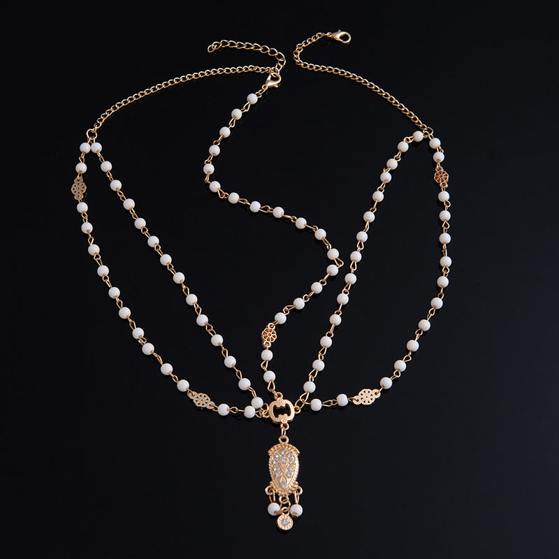 Bohemian Ethnic Style Beaded Multi - layered Head Chain