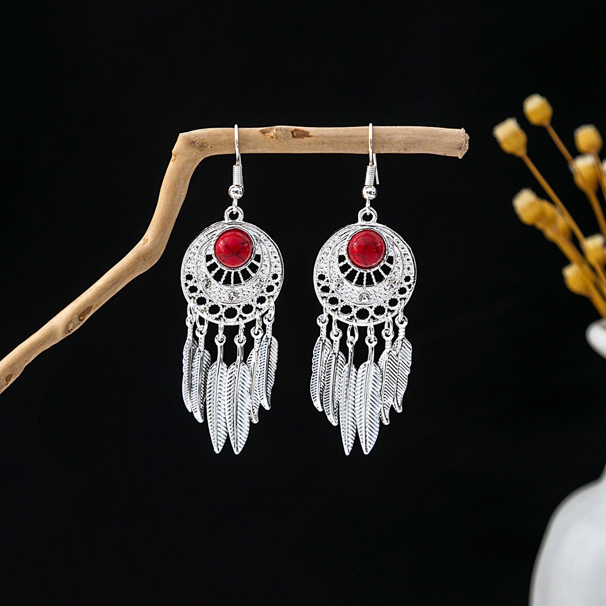 Bohemian Vintage Ethnic Alloy Earrings - Tassel/Beaded/Bell Design