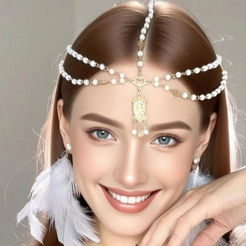 Bohemian Ethnic Style Beaded Multi - layered Head Chain
