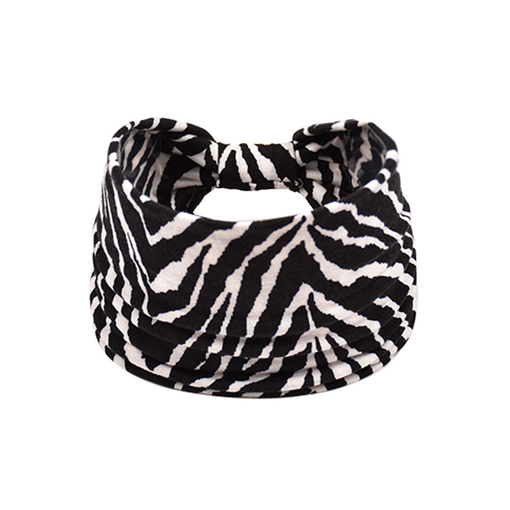 Bohemian Women's Wide Cotton Elastic Headband - Sweat - Wicking Athletic Hair Band, Sweat - Absorbing Cotton Headwrap for Sports
