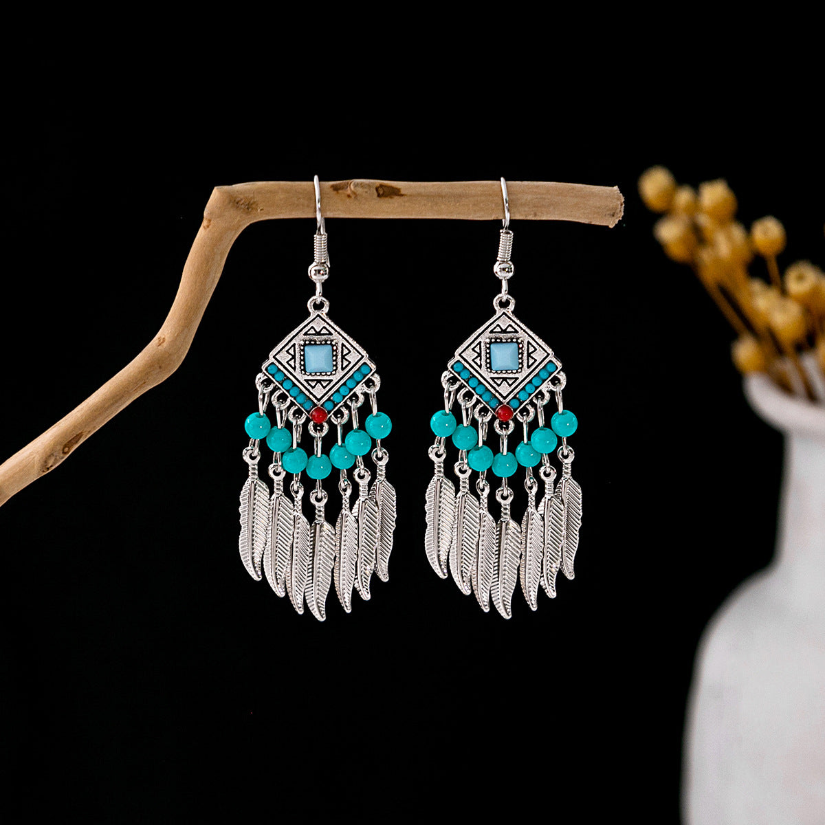 Bohemian Vintage Ethnic Alloy Earrings - Tassel/Beaded/Bell Design