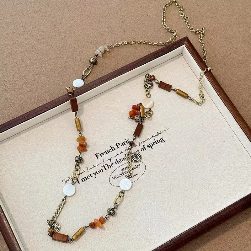 Retro Ethnic Style Tassel Beaded Necklace for Women
