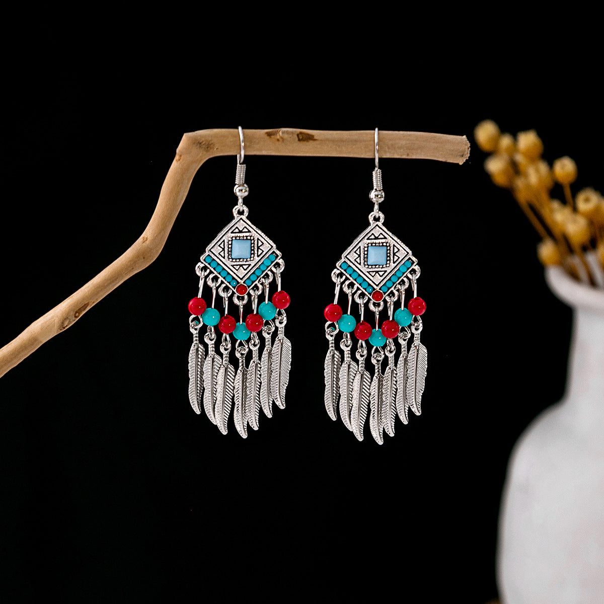 Bohemian Vintage Ethnic Alloy Earrings - Tassel/Beaded/Bell Design