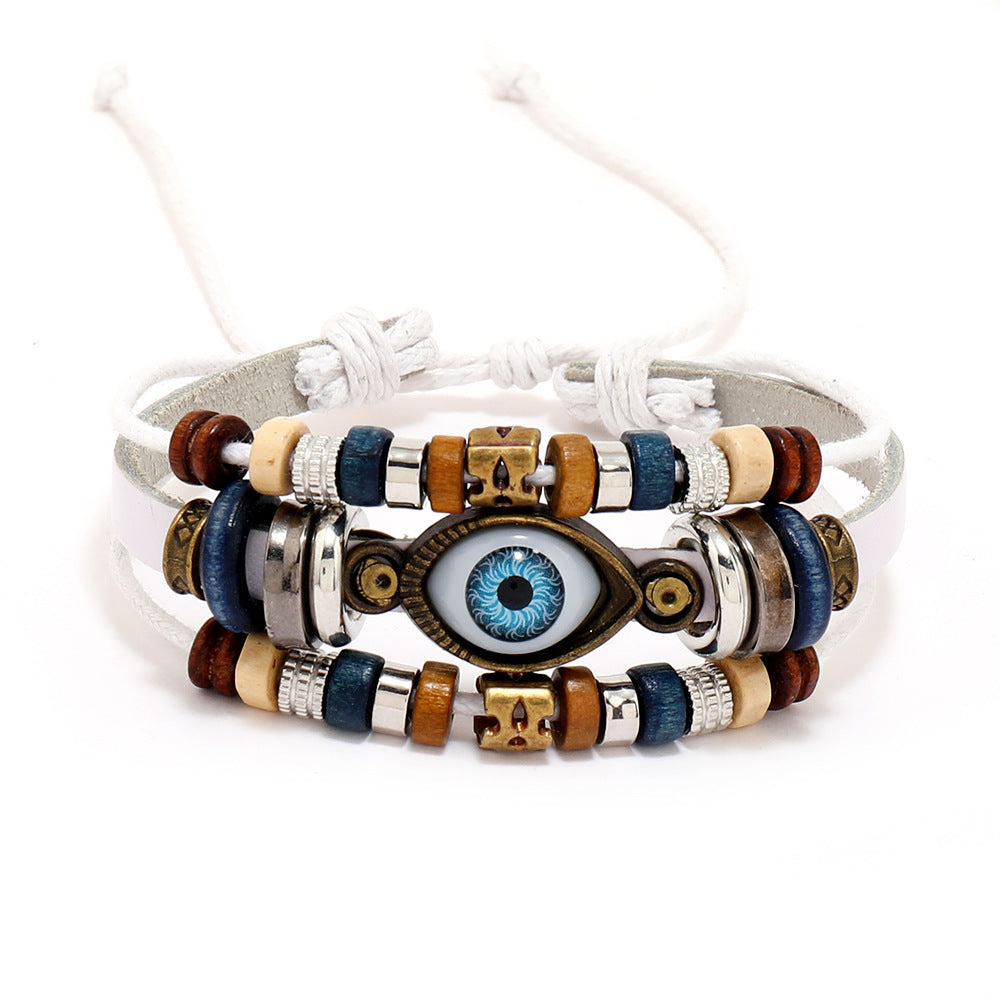 Ethnic-style multi-layer leather bracelet (with eyes)