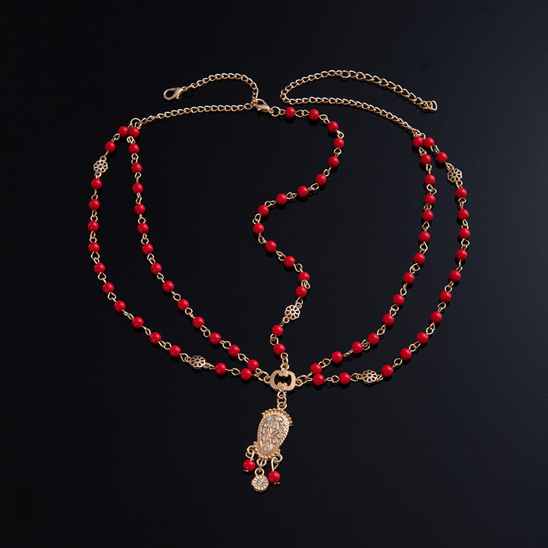 Bohemian Ethnic Style Beaded Multi - layered Head Chain