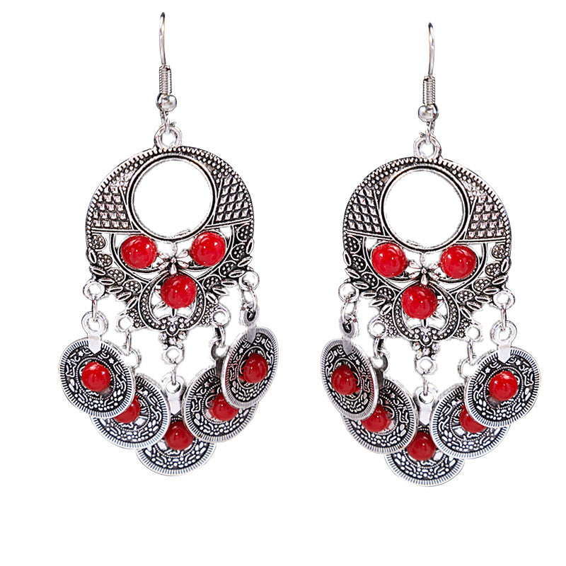 Bohemian Vintage Ethnic Alloy Earrings - Tassel/Beaded/Bell Design