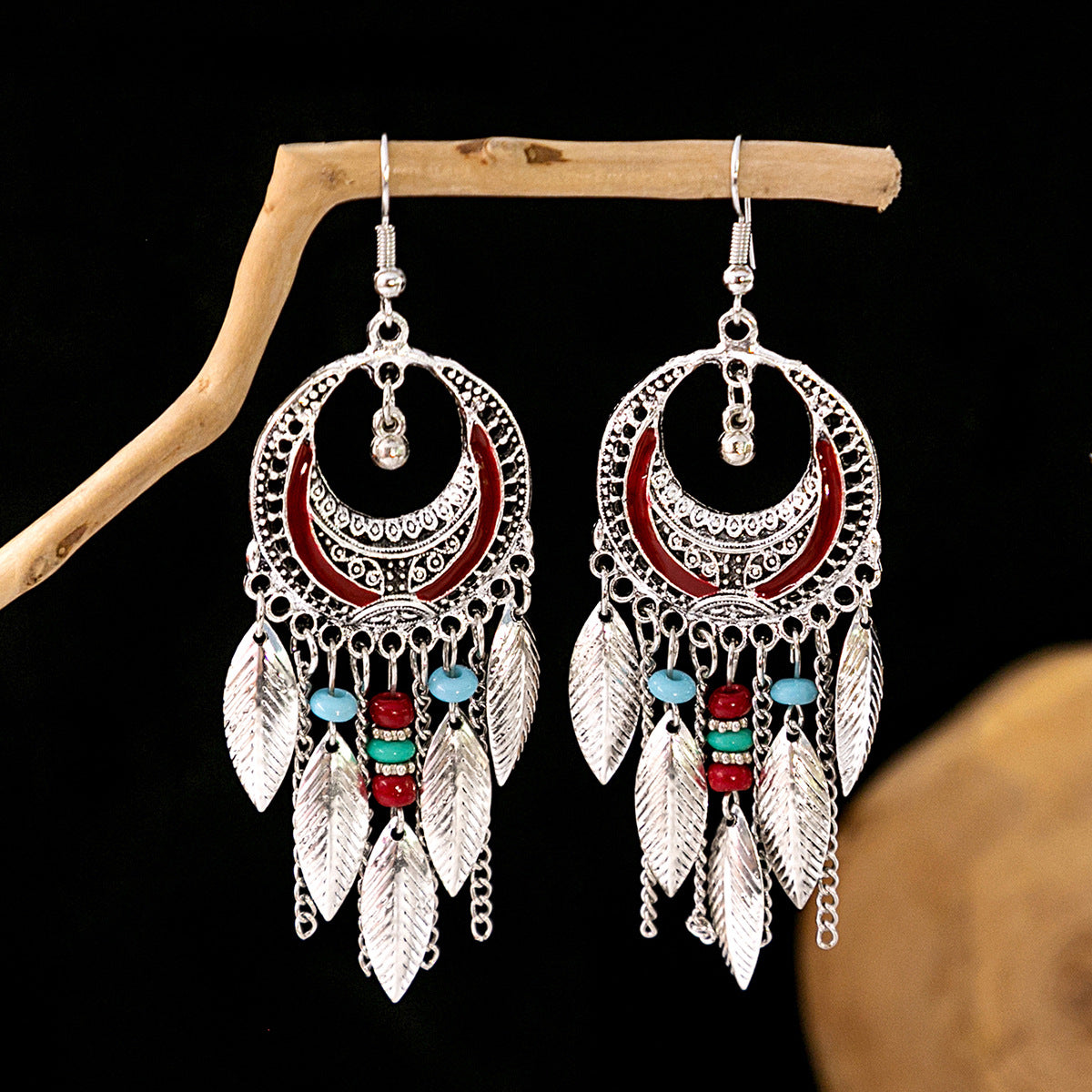 Bohemian Vintage Ethnic Alloy Earrings - Tassel/Beaded/Bell Design