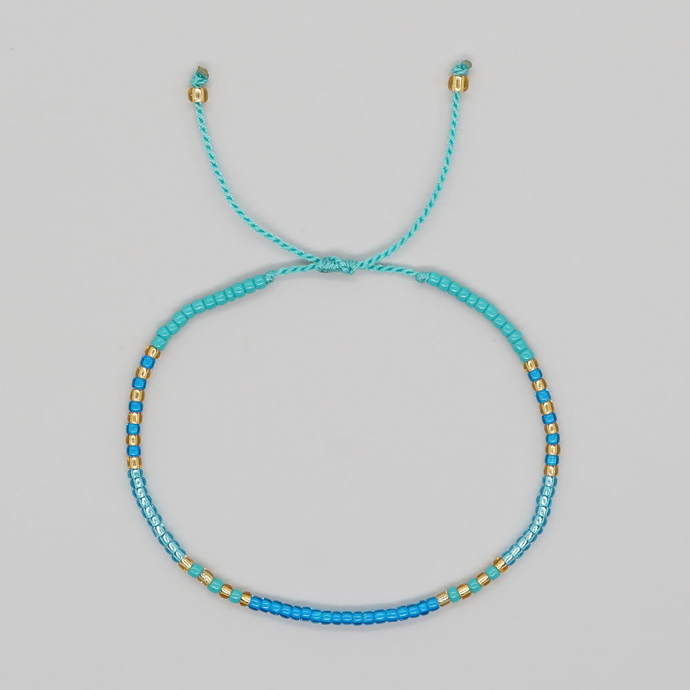 Women's Bracelet with Handmade Beading - Niche Minimalist Bohemian Style, MGB Colorful Rice Beads