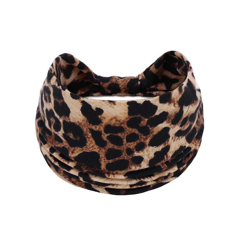 Bohemian Women's Wide Cotton Elastic Headband - Sweat - Wicking Athletic Hair Band, Sweat - Absorbing Cotton Headwrap for Sports