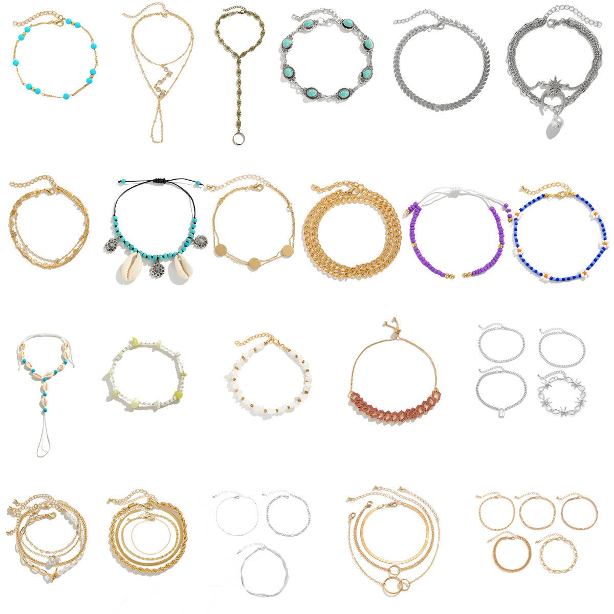 Minimalist Versatile Vintage Ethnic Anklets Collection