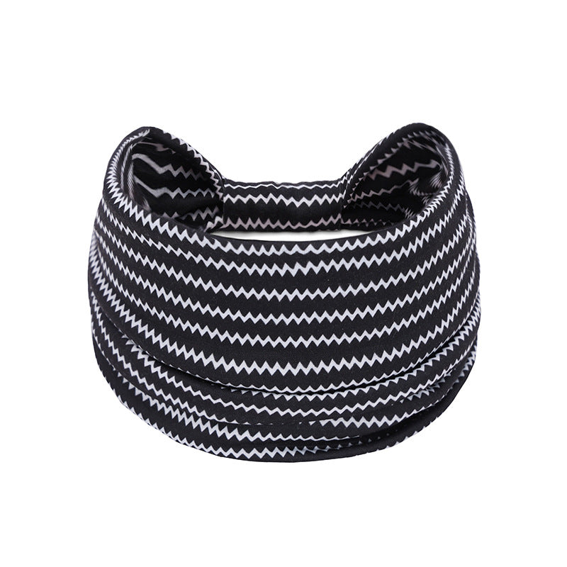 Bohemian Women's Wide Cotton Elastic Headband - Sweat - Wicking Athletic Hair Band, Sweat - Absorbing Cotton Headwrap for Sports