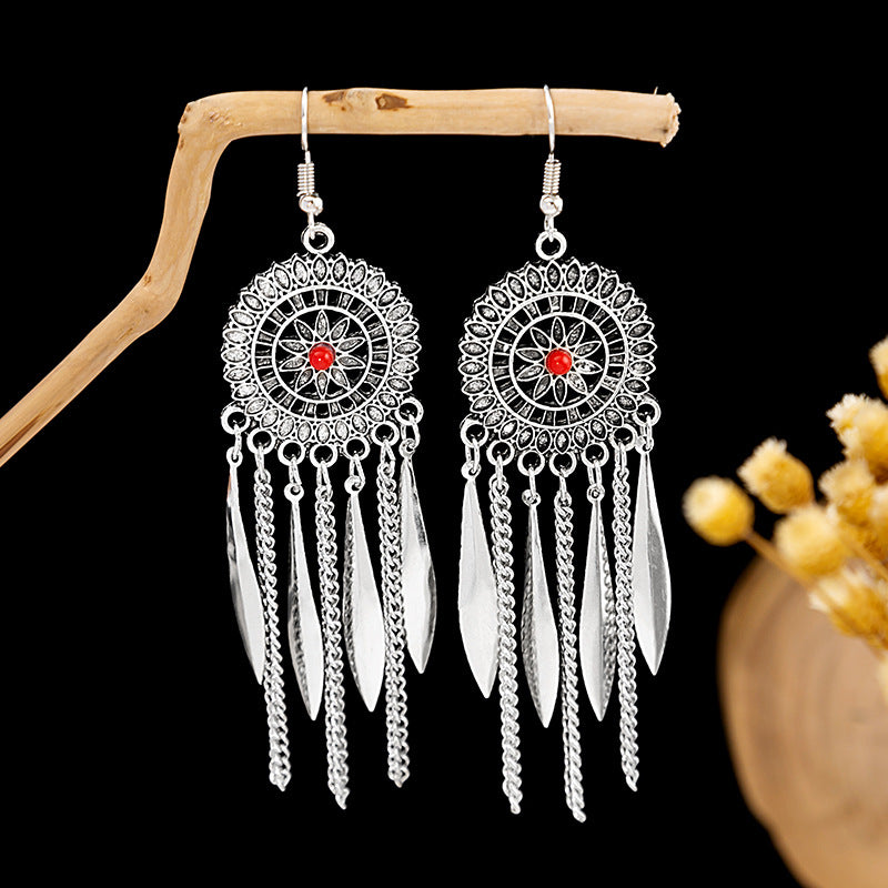 Bohemian Vintage Ethnic Alloy Earrings - Tassel/Beaded/Bell Design
