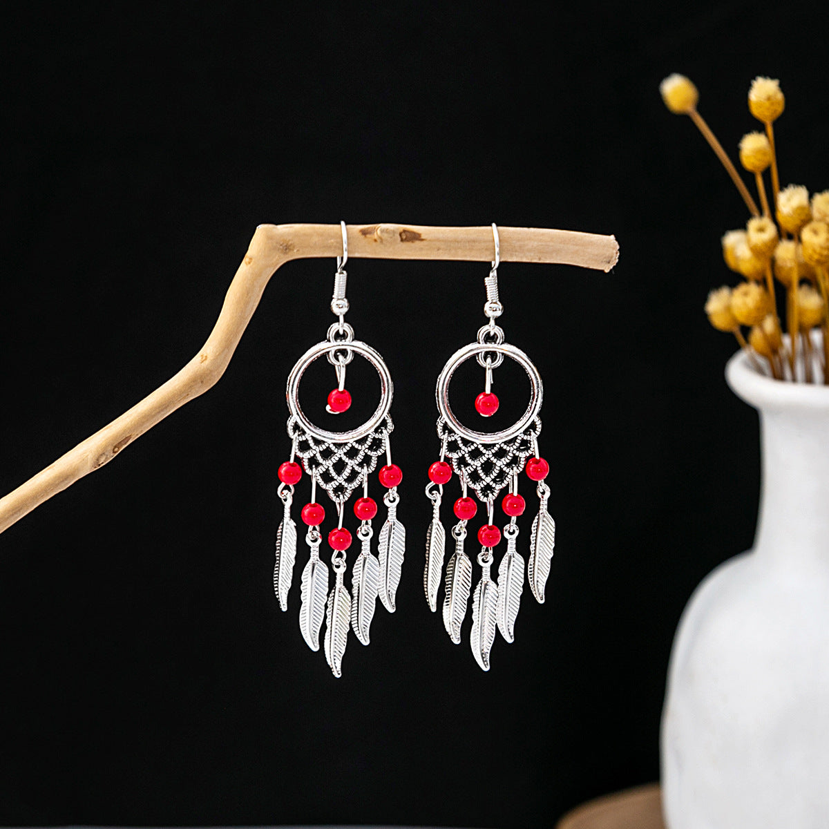 Bohemian Vintage Ethnic Alloy Earrings - Tassel/Beaded/Bell Design