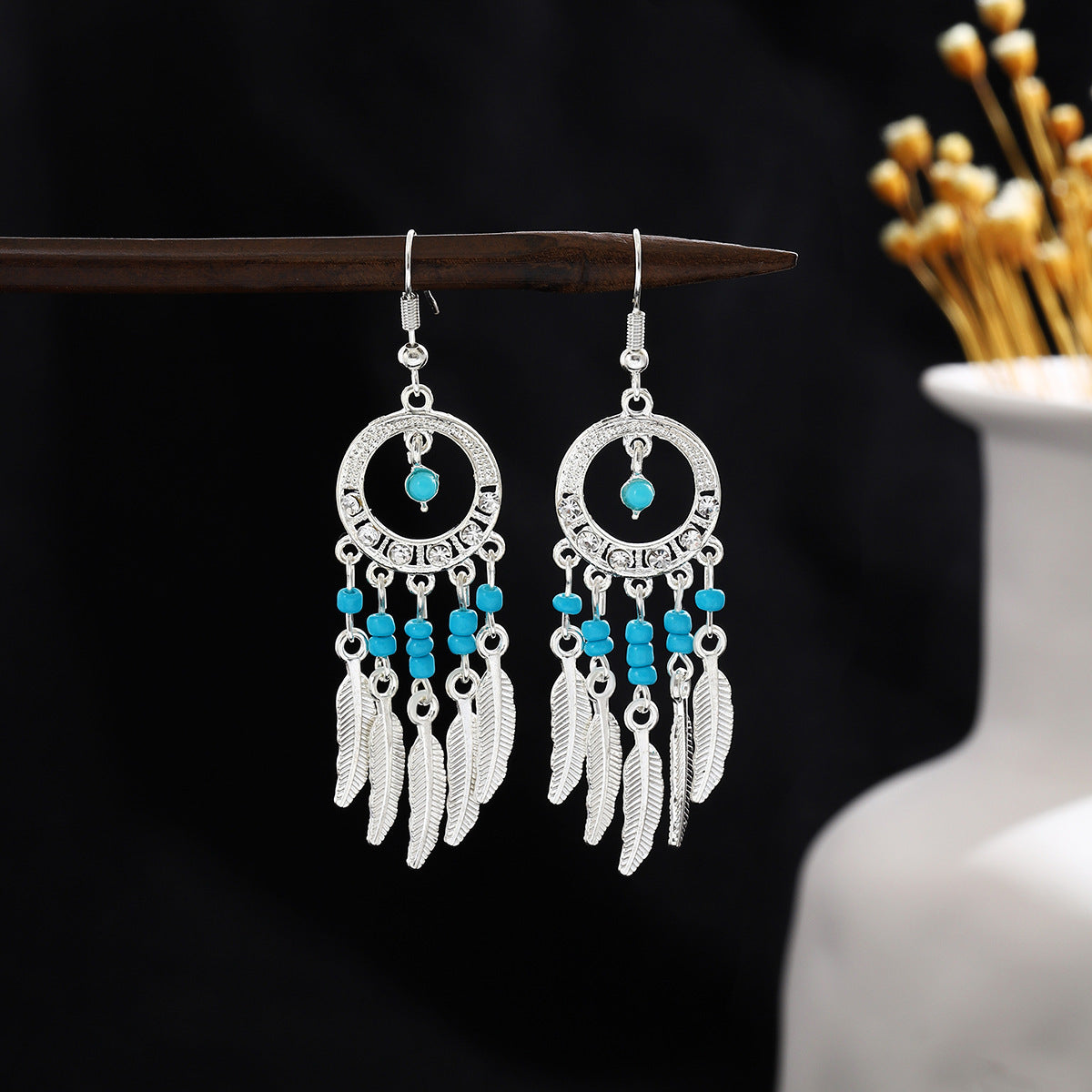 Bohemian Vintage Ethnic Alloy Earrings - Tassel/Beaded/Bell Design