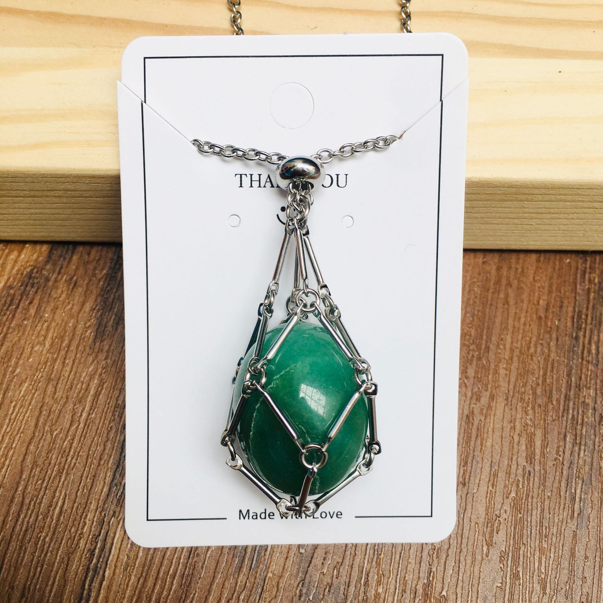 Natural Crystal Vine Diamond-Drop Pendant Necklace (Niche Design)