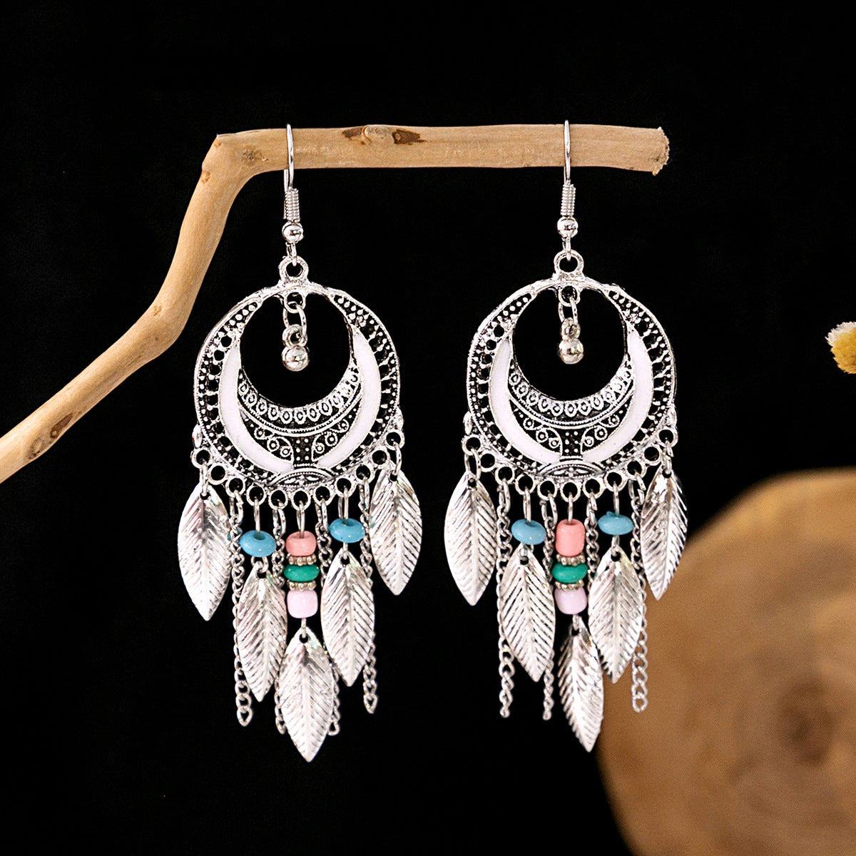 Bohemian Vintage Ethnic Alloy Earrings - Tassel/Beaded/Bell Design