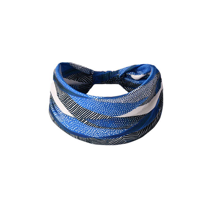 Bohemian Women's Wide Cotton Elastic Headband - Sweat - Wicking Athletic Hair Band, Sweat - Absorbing Cotton Headwrap for Sports