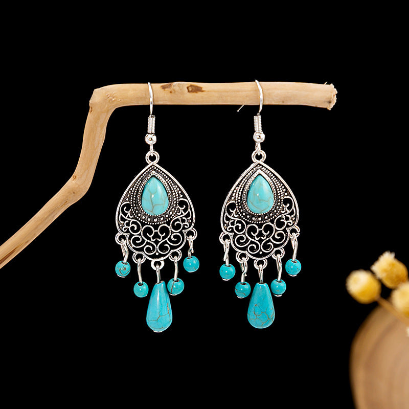 Bohemian Vintage Ethnic Alloy Earrings - Tassel/Beaded/Bell Design