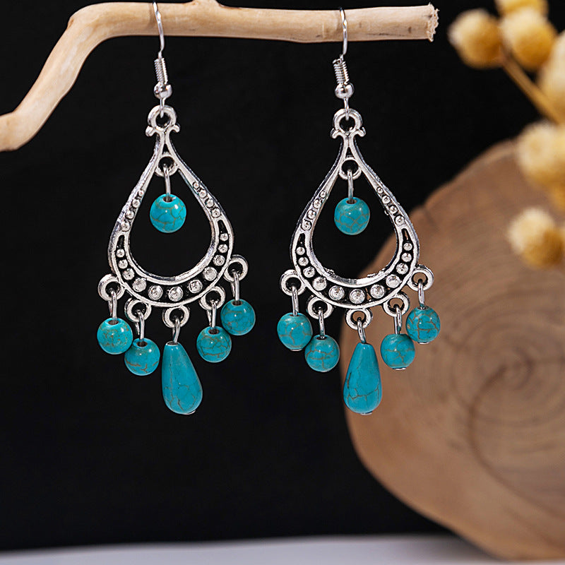 Bohemian Vintage Ethnic Alloy Earrings - Tassel/Beaded/Bell Design