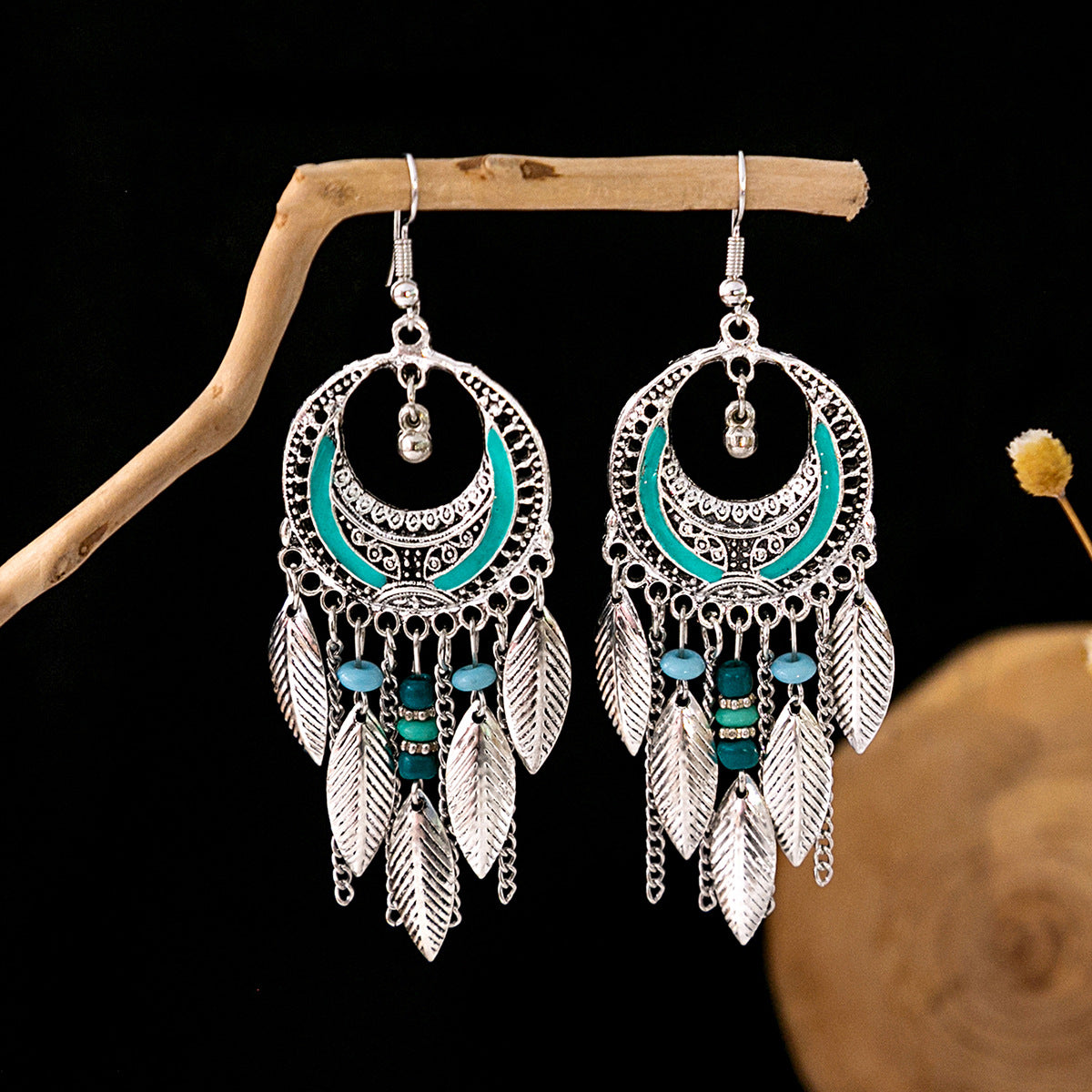 Bohemian Vintage Ethnic Alloy Earrings - Tassel/Beaded/Bell Design