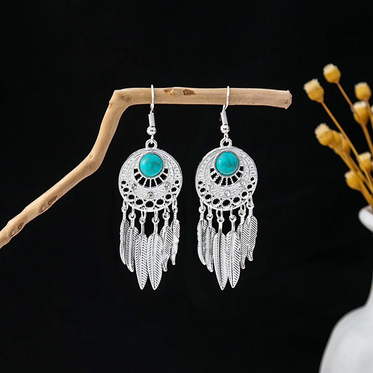 Bohemian Vintage Ethnic Alloy Earrings - Tassel/Beaded/Bell Design