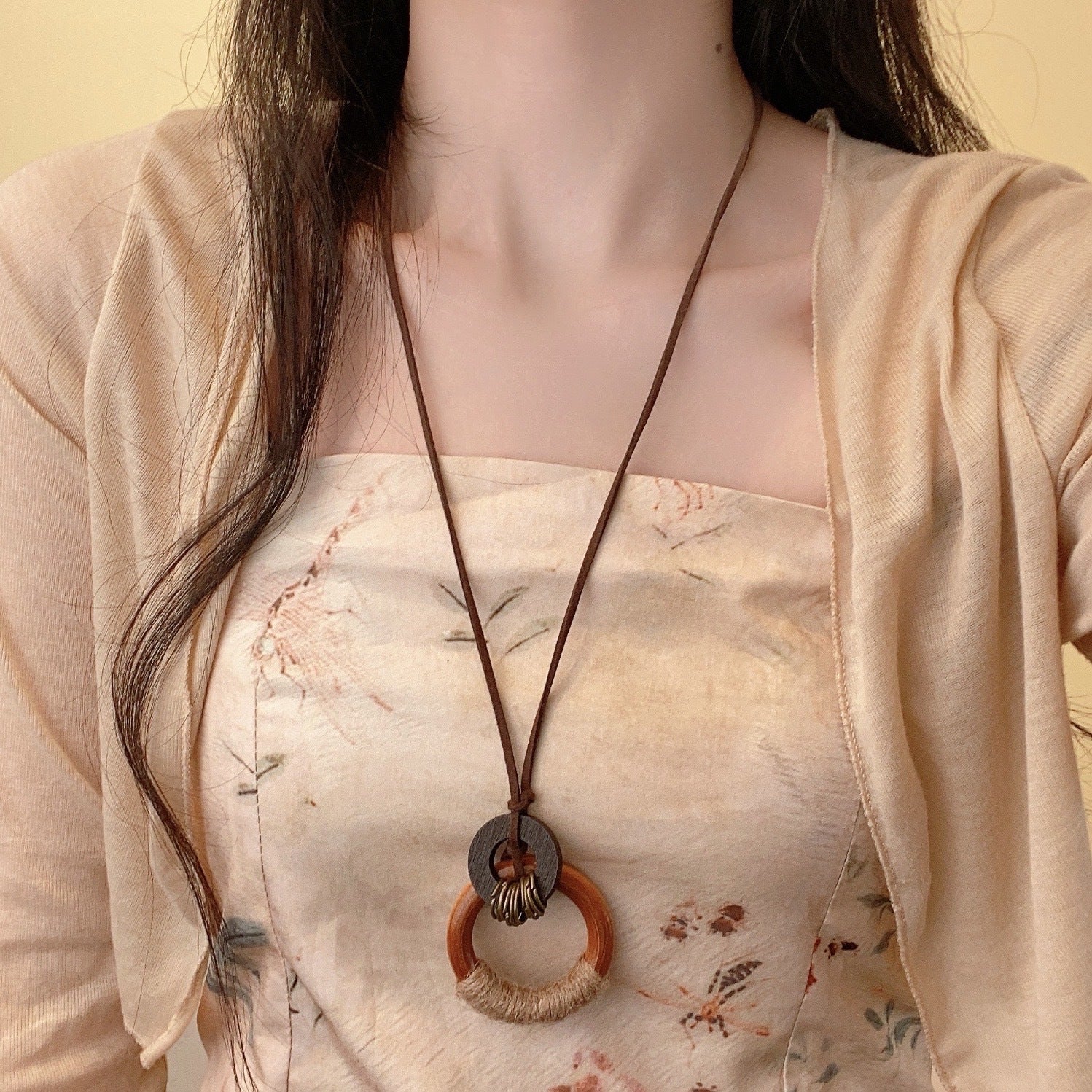 Retro Ethnic Style Tassel Beaded Necklace for Women