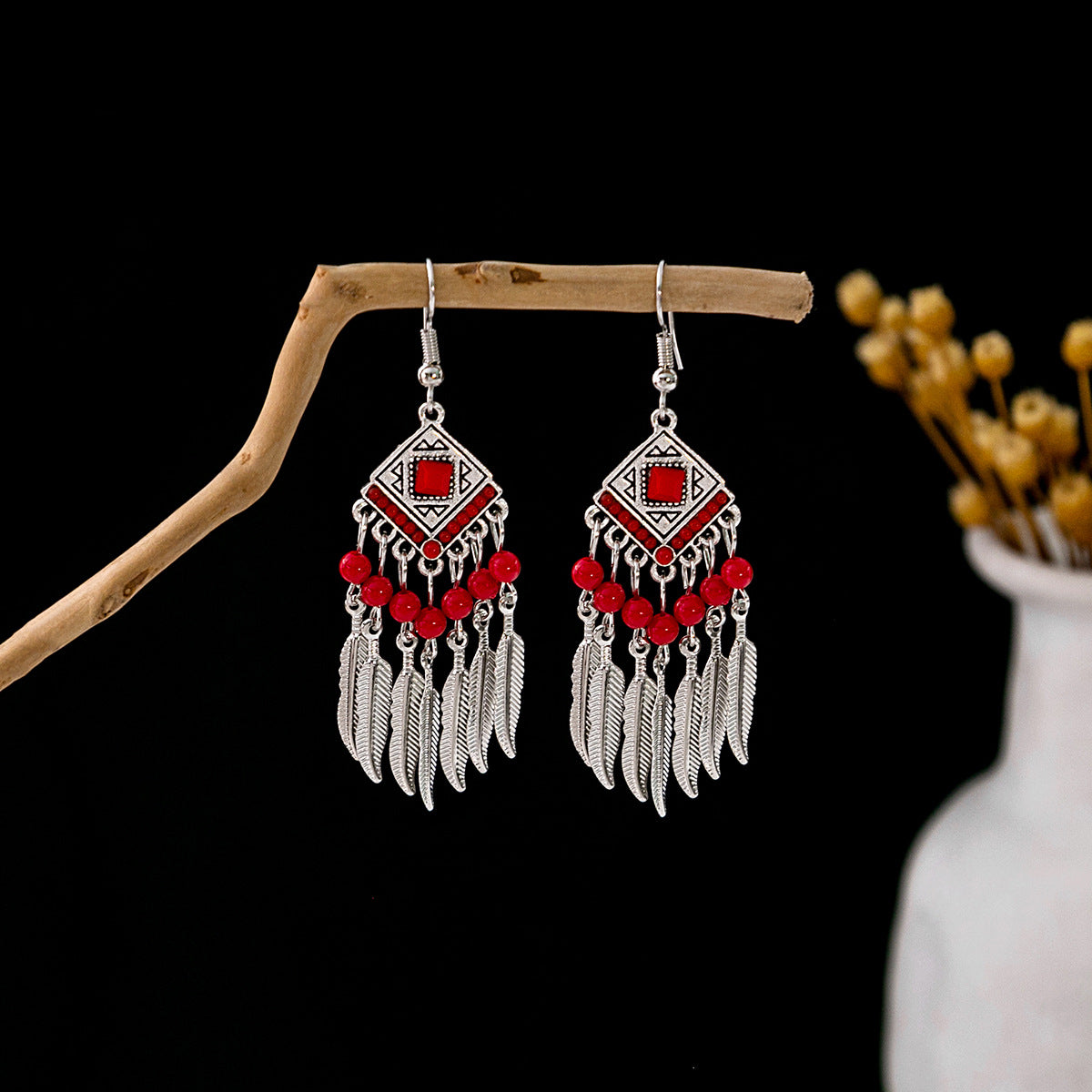 Bohemian Vintage Ethnic Alloy Earrings - Tassel/Beaded/Bell Design