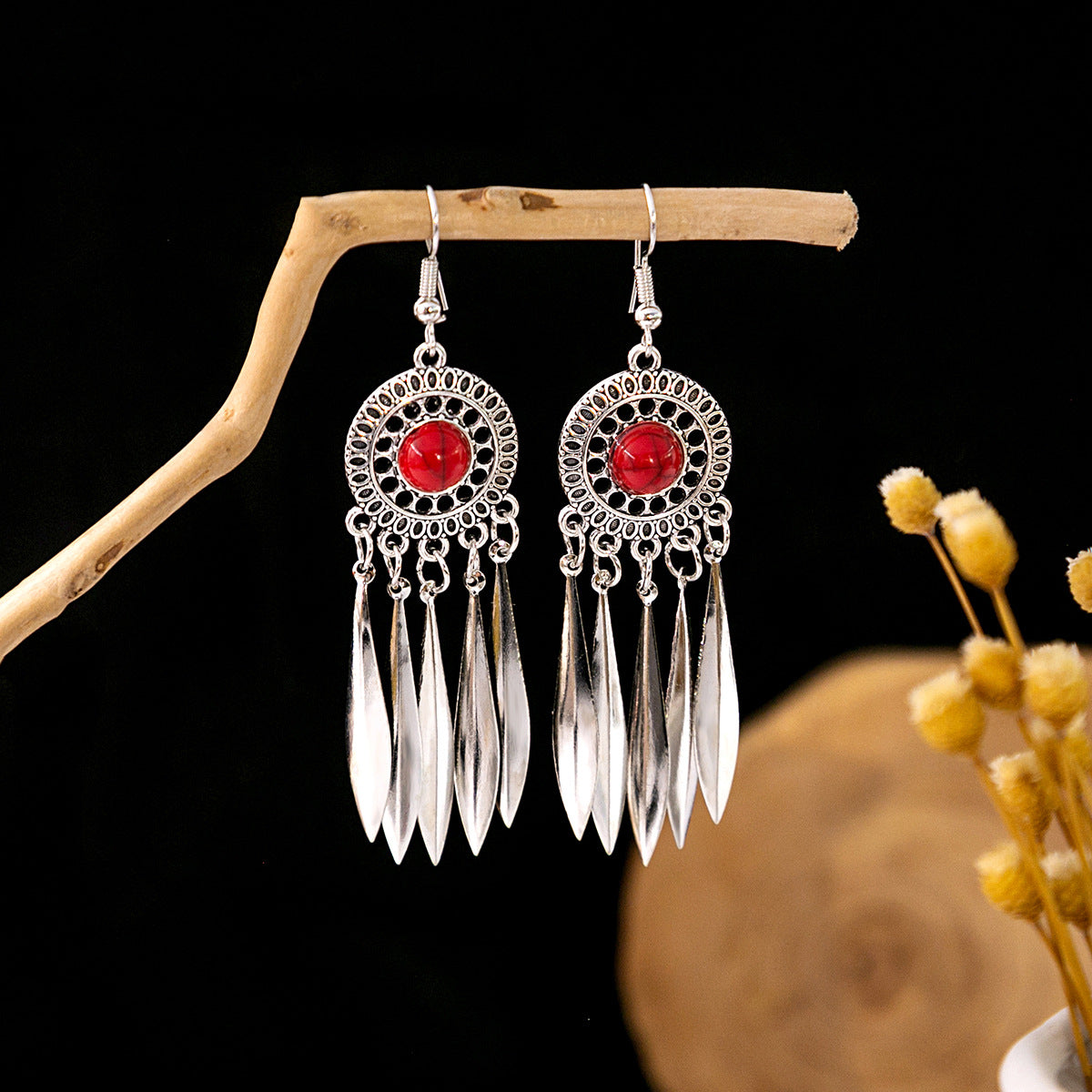 Bohemian Vintage Ethnic Alloy Earrings - Tassel/Beaded/Bell Design