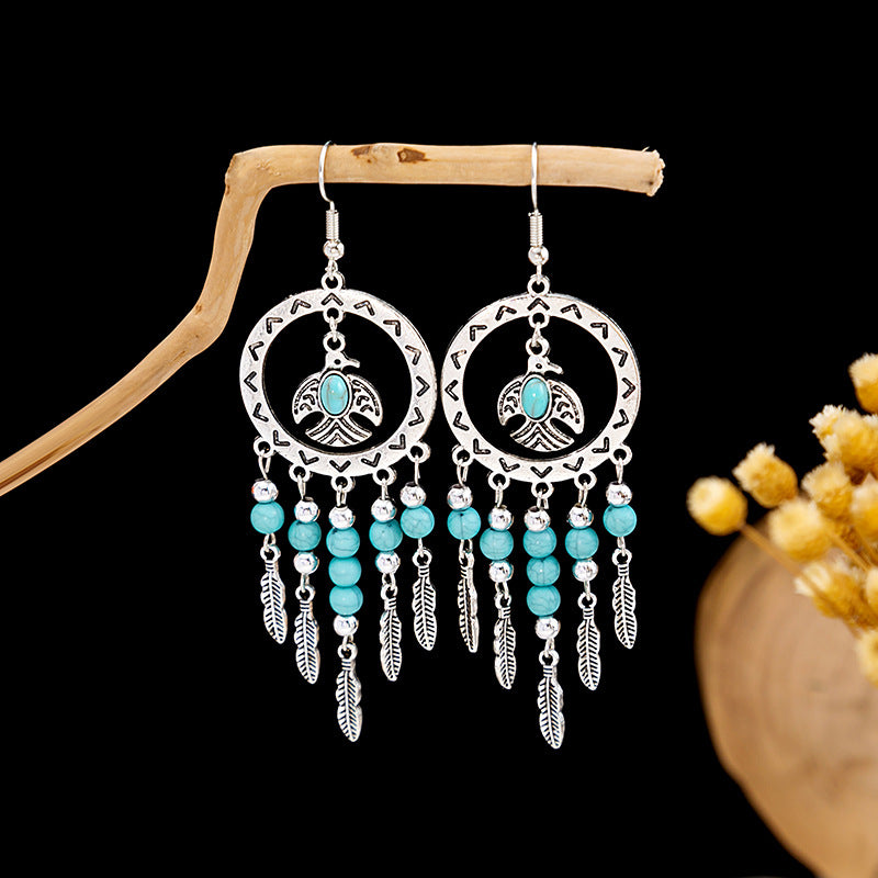Bohemian Vintage Ethnic Alloy Earrings - Tassel/Beaded/Bell Design